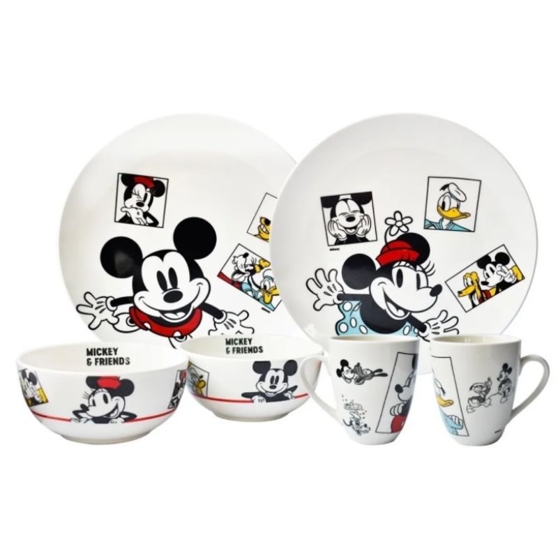 Fun Kids 2415-3491 Vajilla Porcelana Disney Mickey, Minnie & Friends 12pz Tazas