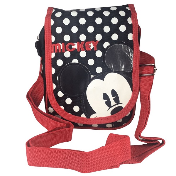 Bolsa Infantil Cruzada Rojo Con Negro Mickey Mouse