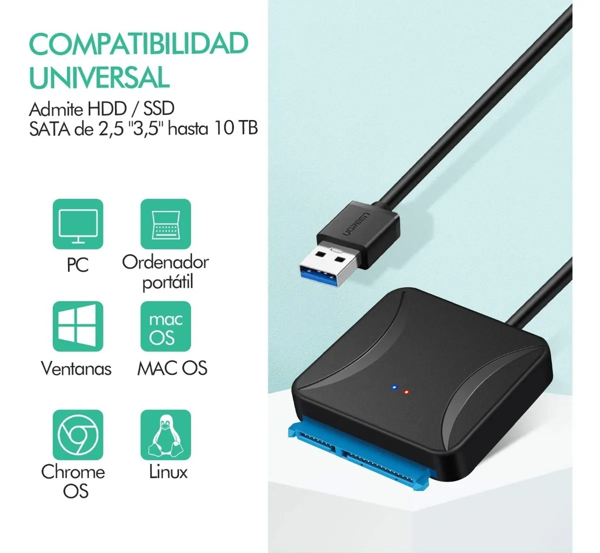 Cable Adaptador Universal Sata Para Disco Duro Usb 3.0