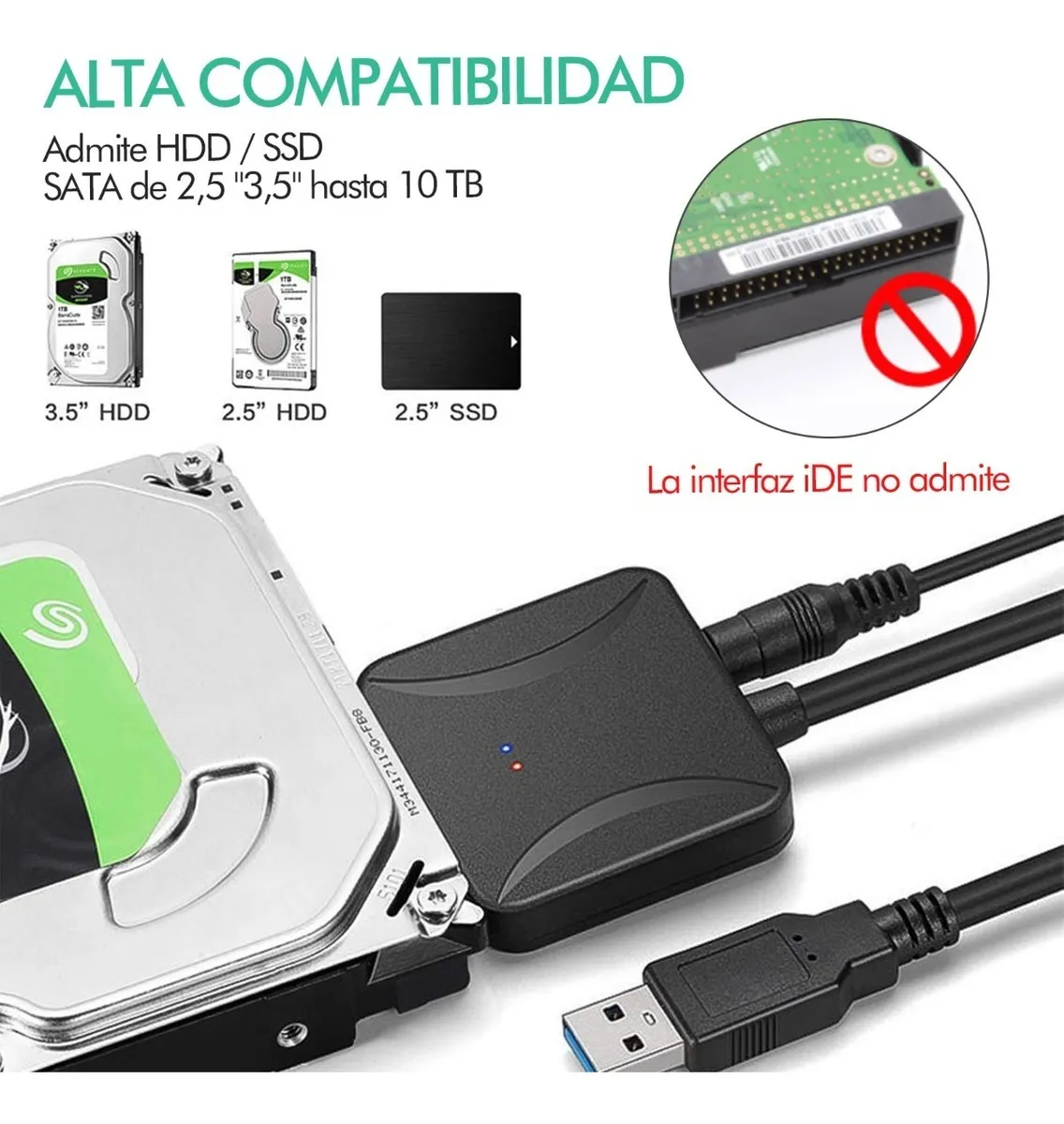Cable Adaptador Universal Sata Para Disco Duro Usb 3.0