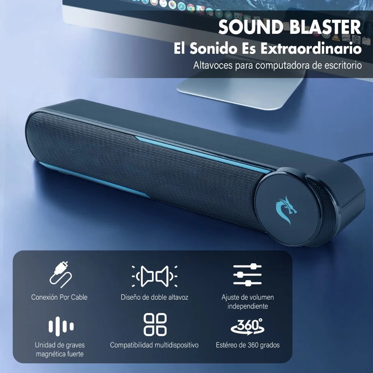 Bocinas Alambricas Pc Portátil Multimedia Sonido Altavoces