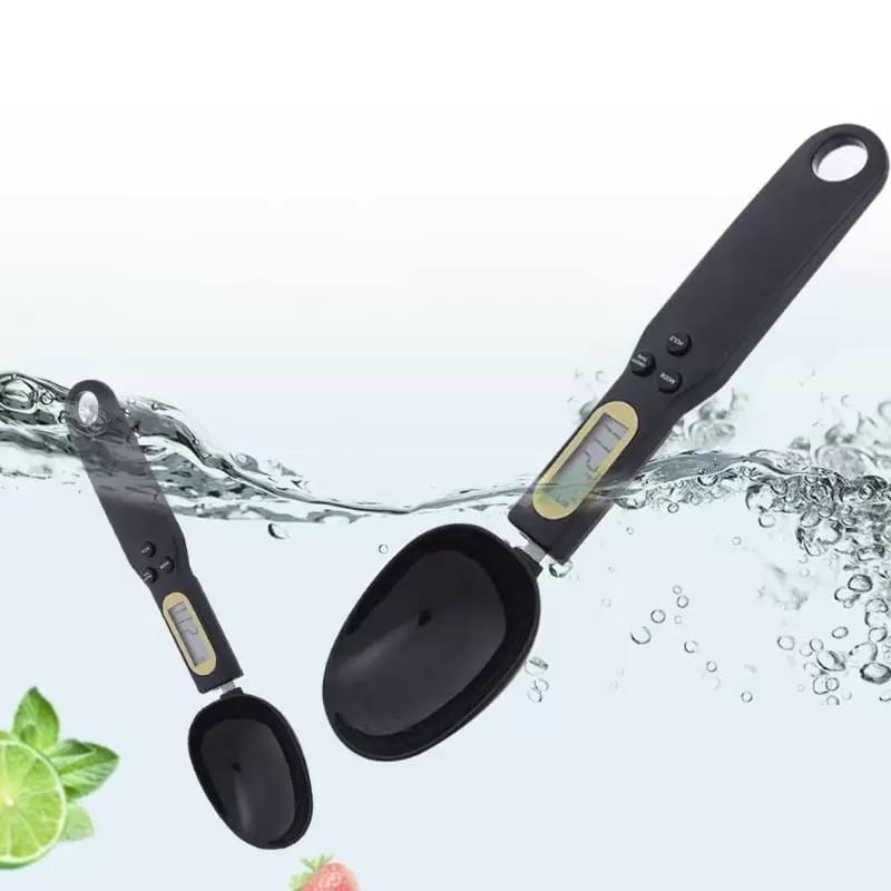 Cuchara Bascula Medidora Negra Electrónica Gramera Digital Lcd De Cocina Postres