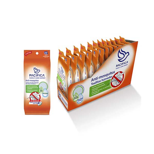Toallitas Húmedas Repelentes Pacifica Anti Mosquitos 120 Toallitas