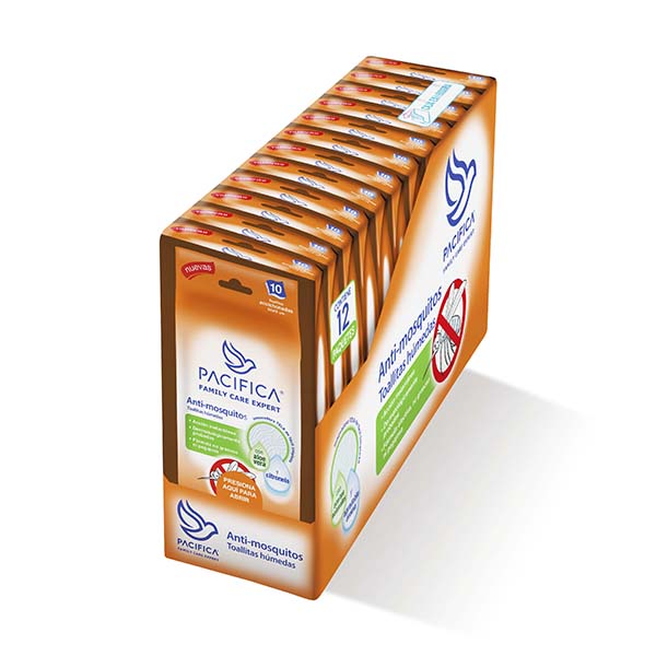 Toallitas Húmedas Repelentes Pacifica Anti Mosquitos 120 Toallitas