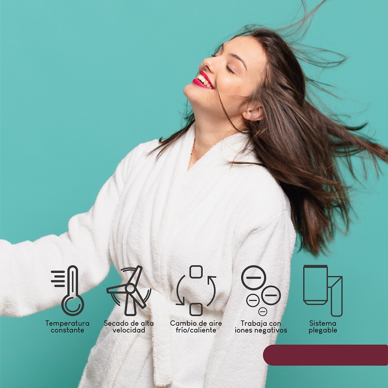 Secadora de pelo rápido portátil plegable silencioso iónico.