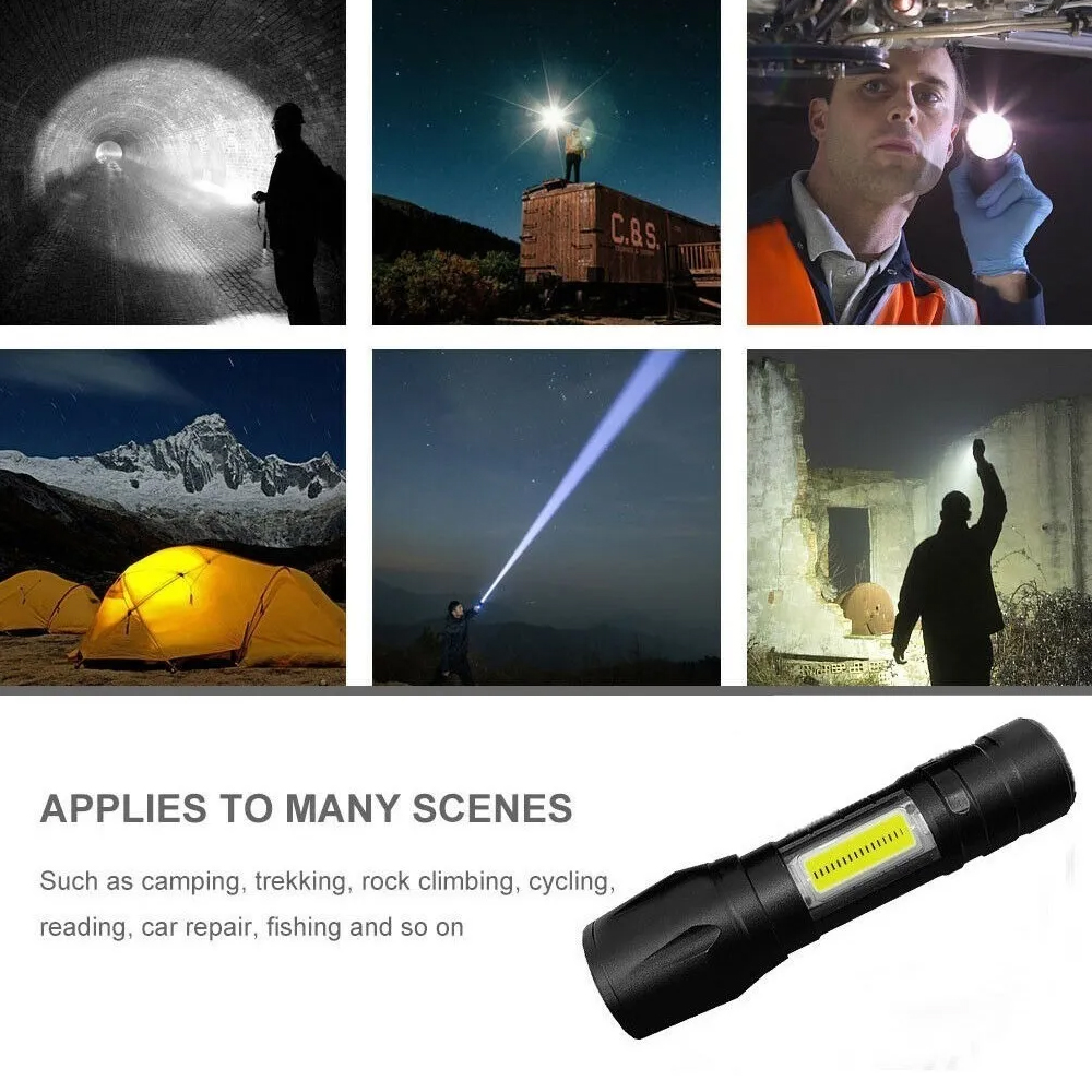 Lampara Tactica Linterna Led Recargable Usb Nocturna