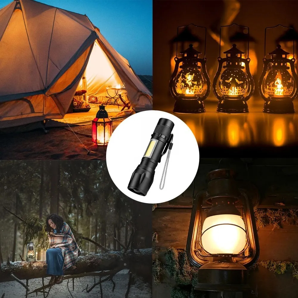 Lampara Tactica Linterna Led Recargable Usb Nocturna
