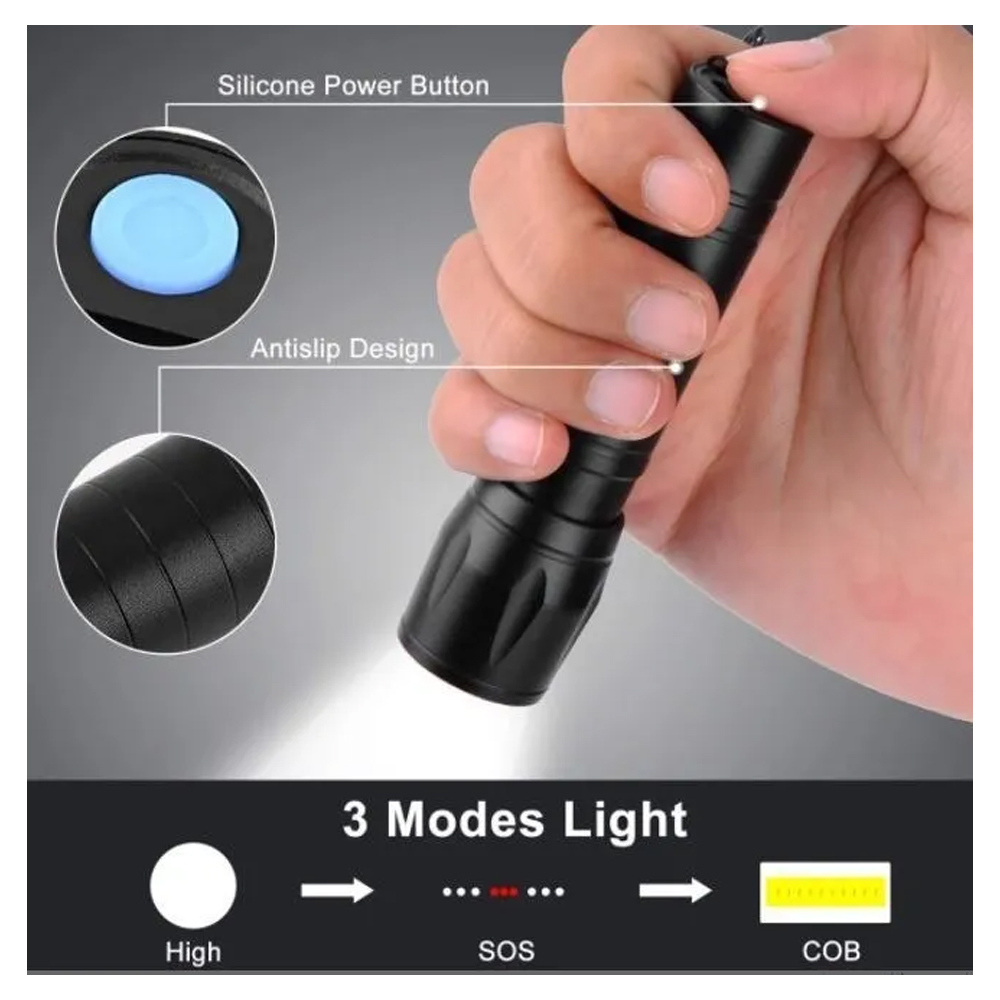 Lampara Tactica Linterna Led Recargable Usb Nocturna