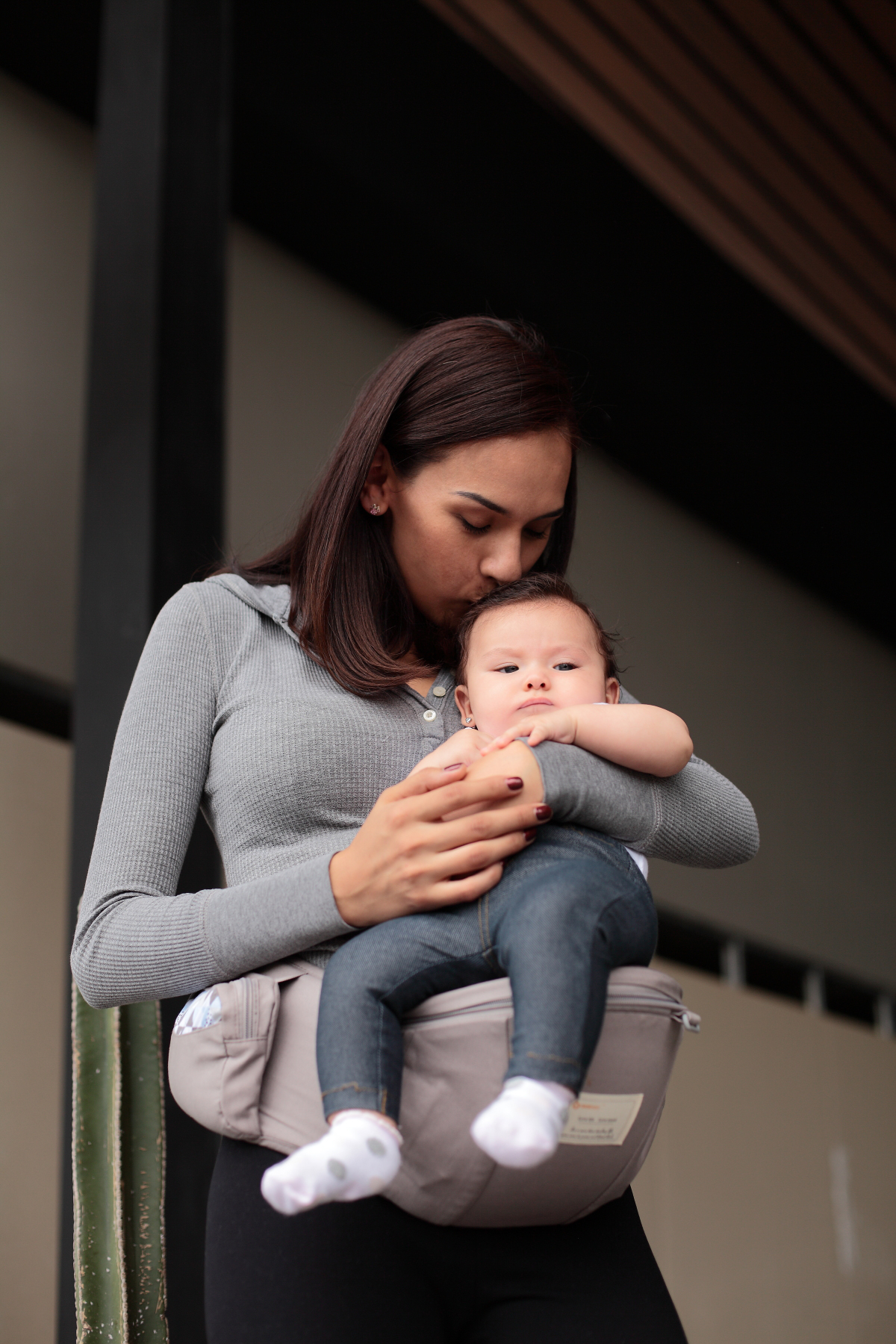 Canguro para Bebé de Algodón con Soporte de Cadera Azul