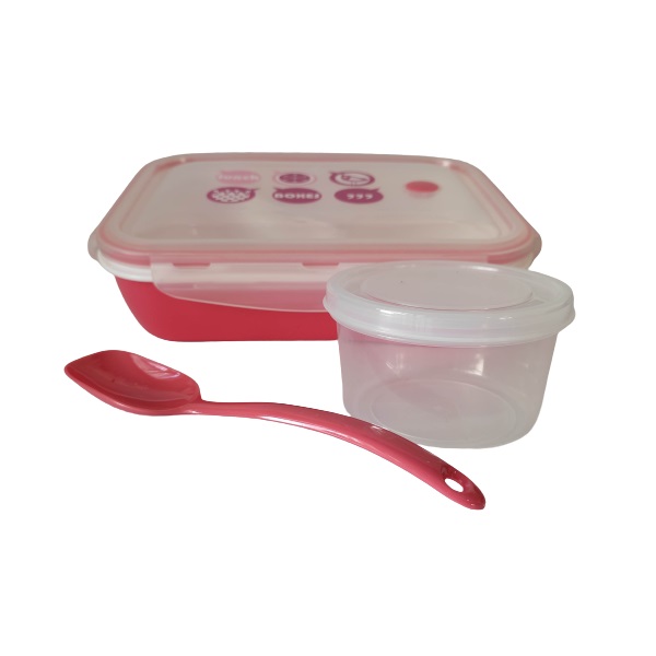 Tupper para Lunch Caja Bento Rectangular con Cubierto y divisiones