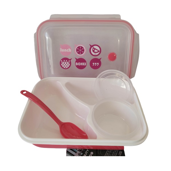 Tupper para Lunch Caja Bento Rectangular con Cubierto y divisiones