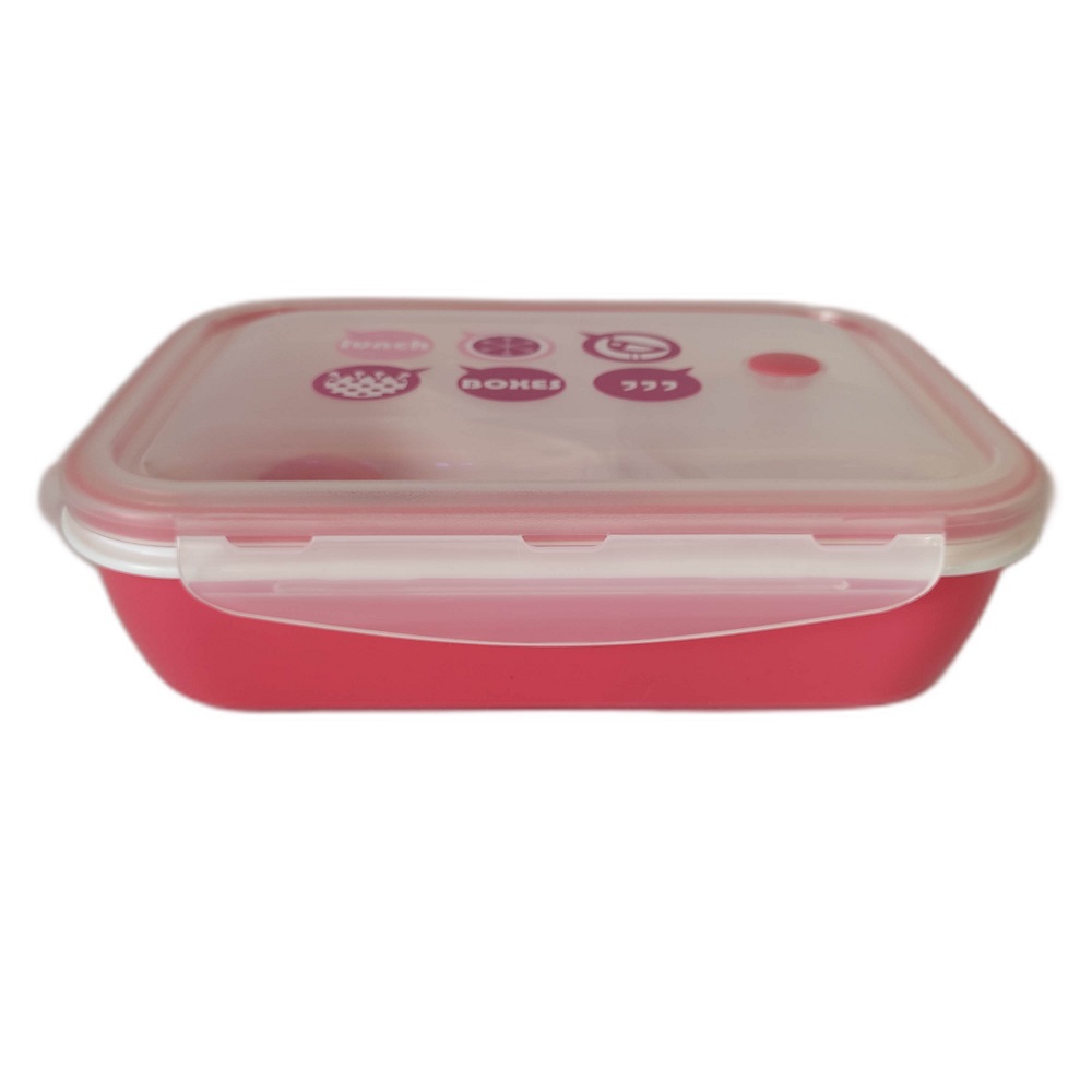 Tupper para Lunch Caja Bento Rectangular con Cubierto y divisiones