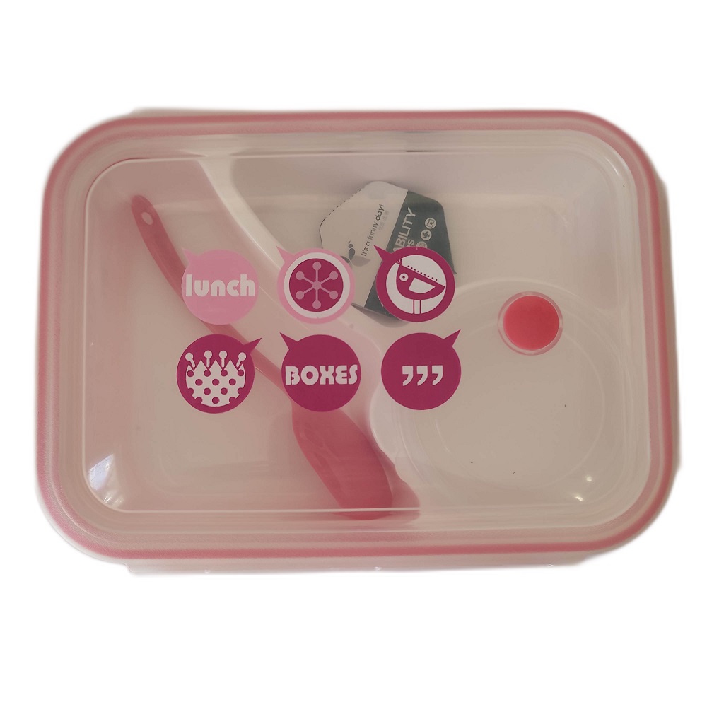 Tupper para Lunch Caja Bento Rectangular con Cubierto y divisiones