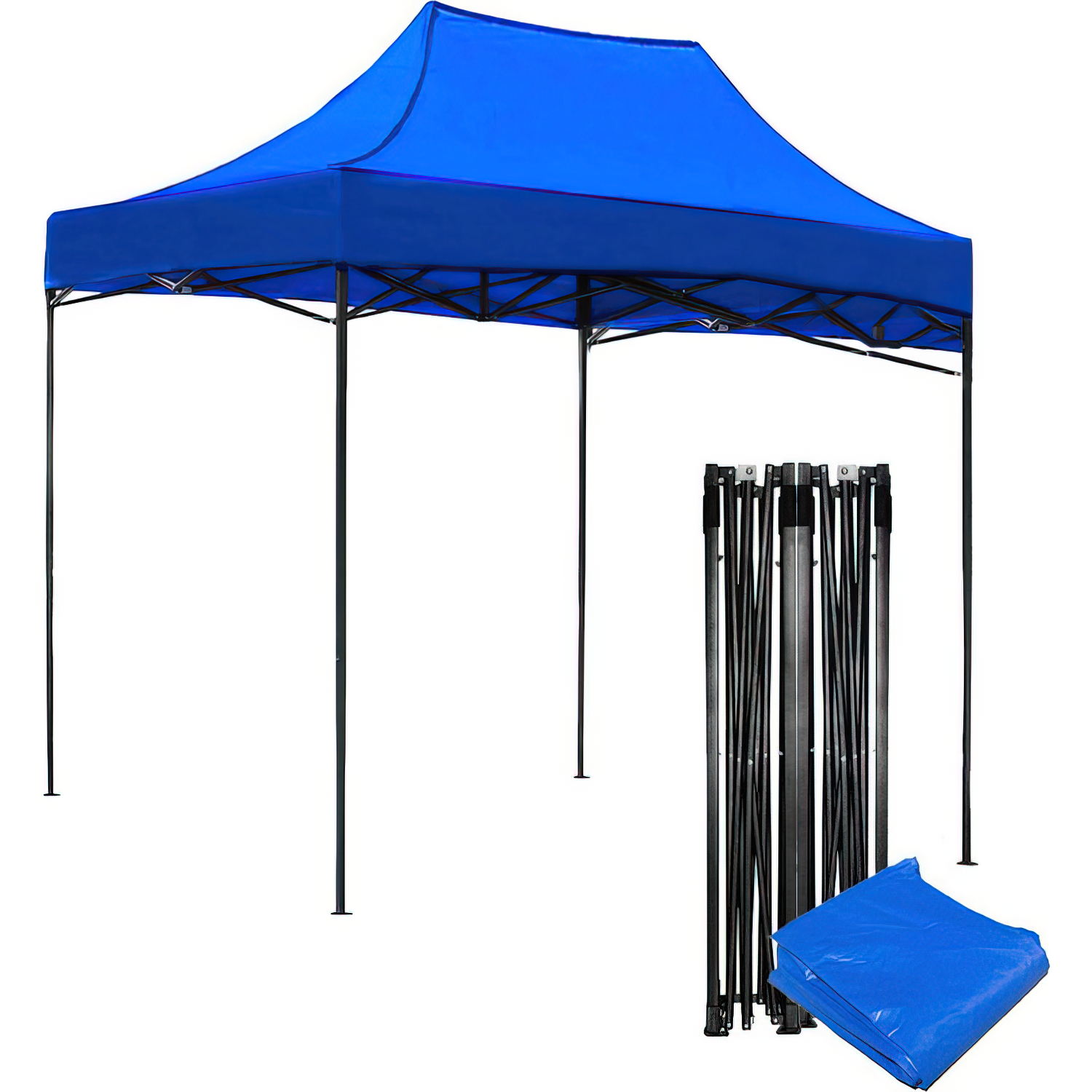 Carpa 2x3 Toldo Reforzado Plegable Impermeable Jardin Azul Exterior