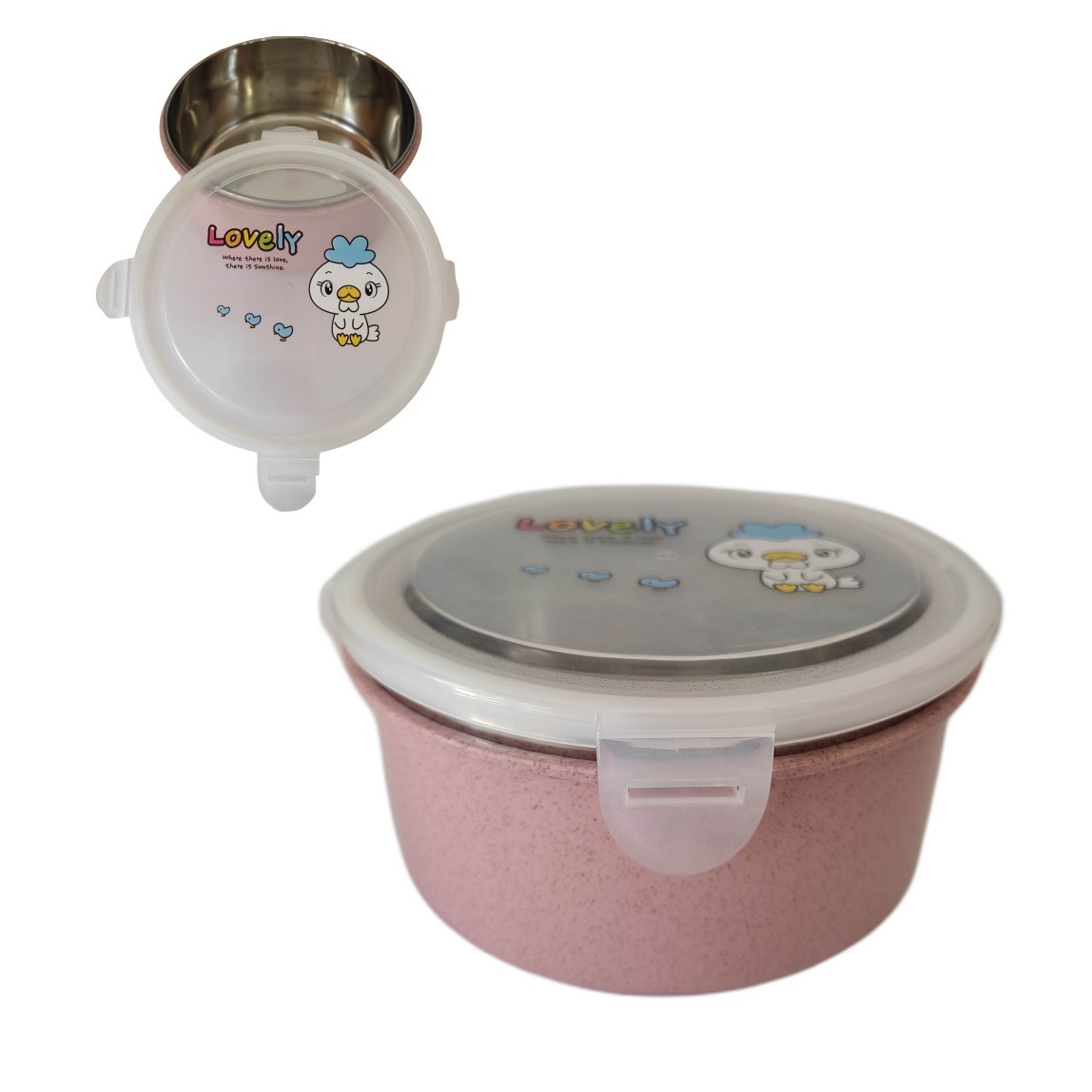 Tupper para Lunch Infantil tipo Tazón con Tapa Hermética Bento 900ml