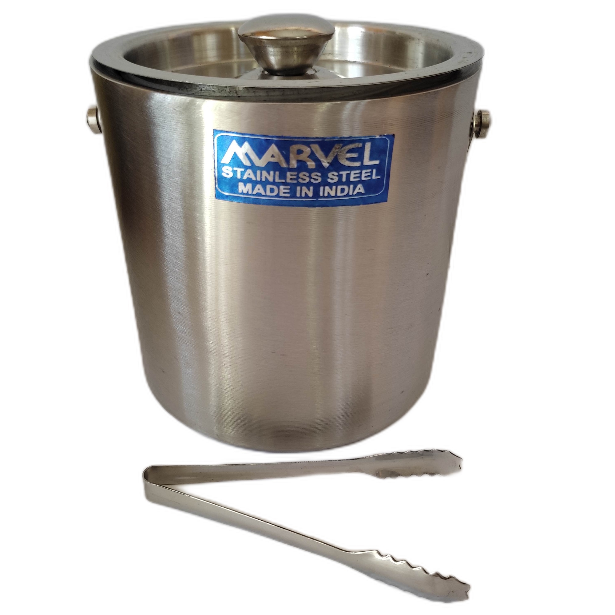 Cubeta para Hielos de Acero Inoxidable Hielera con Tapa y pinzas