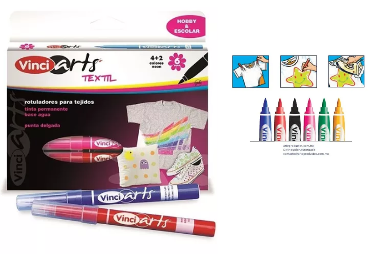 Plumón Textil Vinci Arts 6pz