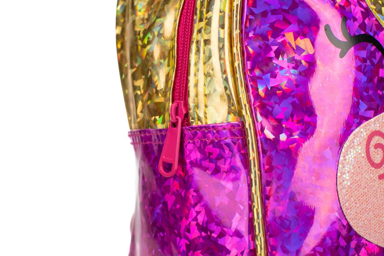 Mochila ZooBags Unicornio BRILLANTE para niñas y niños. Prácticas y Originales. Perfectas para VIAJE, ESCUELA, GUARDERIA, EQUIPAJE, LONCHERA,PAÑALERA