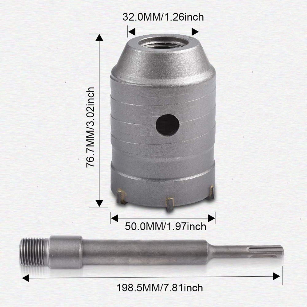 Broca Para Concreto Pasamuro 50mm Tubería Aire Acondicionado
