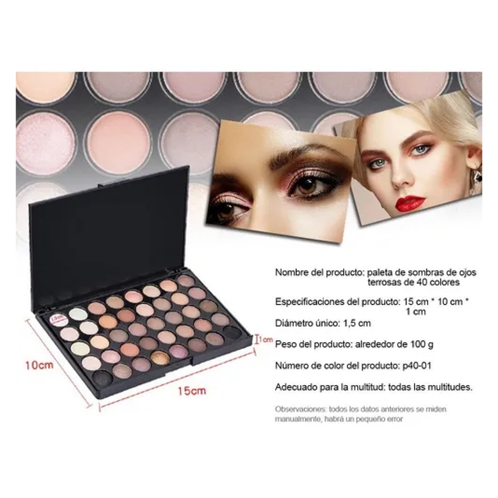 Paleta De Sombras De Ojos De Maquillaje De 40 Colores