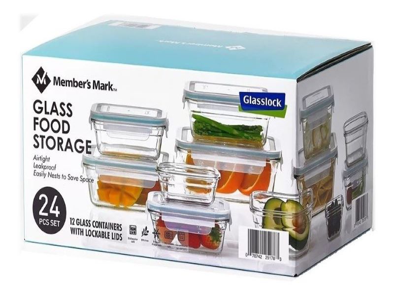 Recipientes de Vidrio Member's Mark GL1810 24 Pzas 