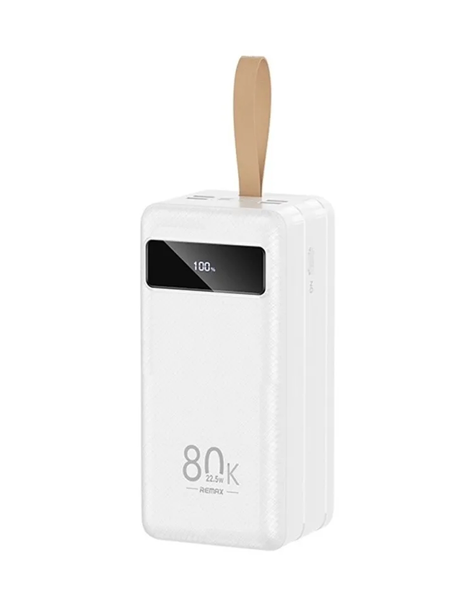 Remax Power Bank Batería Portátil Con Luz Cargador 80000mah