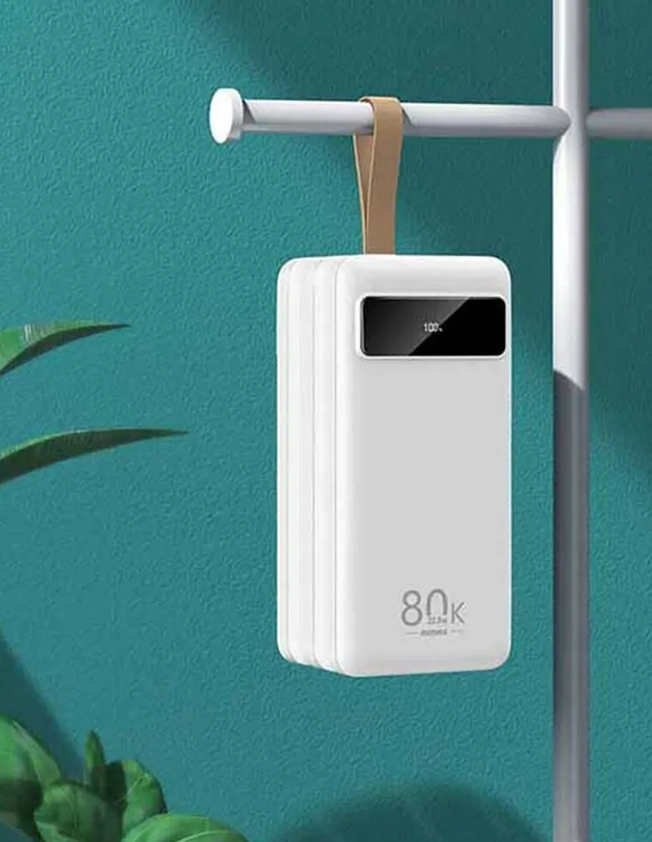 Remax Power Bank Batería Portátil Con Luz Cargador 80000mah