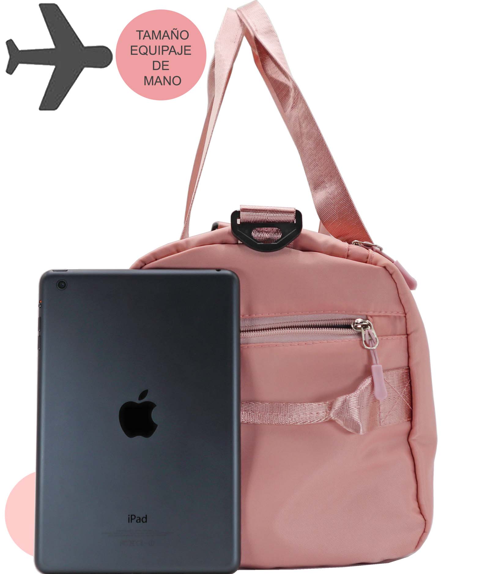 Bberizos| Bolso Deportivo con Compartimento para Tenis Maleta para Gimnasio con Bolso para Húmedo/Seco Petaca de Viajes con Correa de Hombro Equipaje de Mano para Avión con Bolsillo Zapatos Rosa