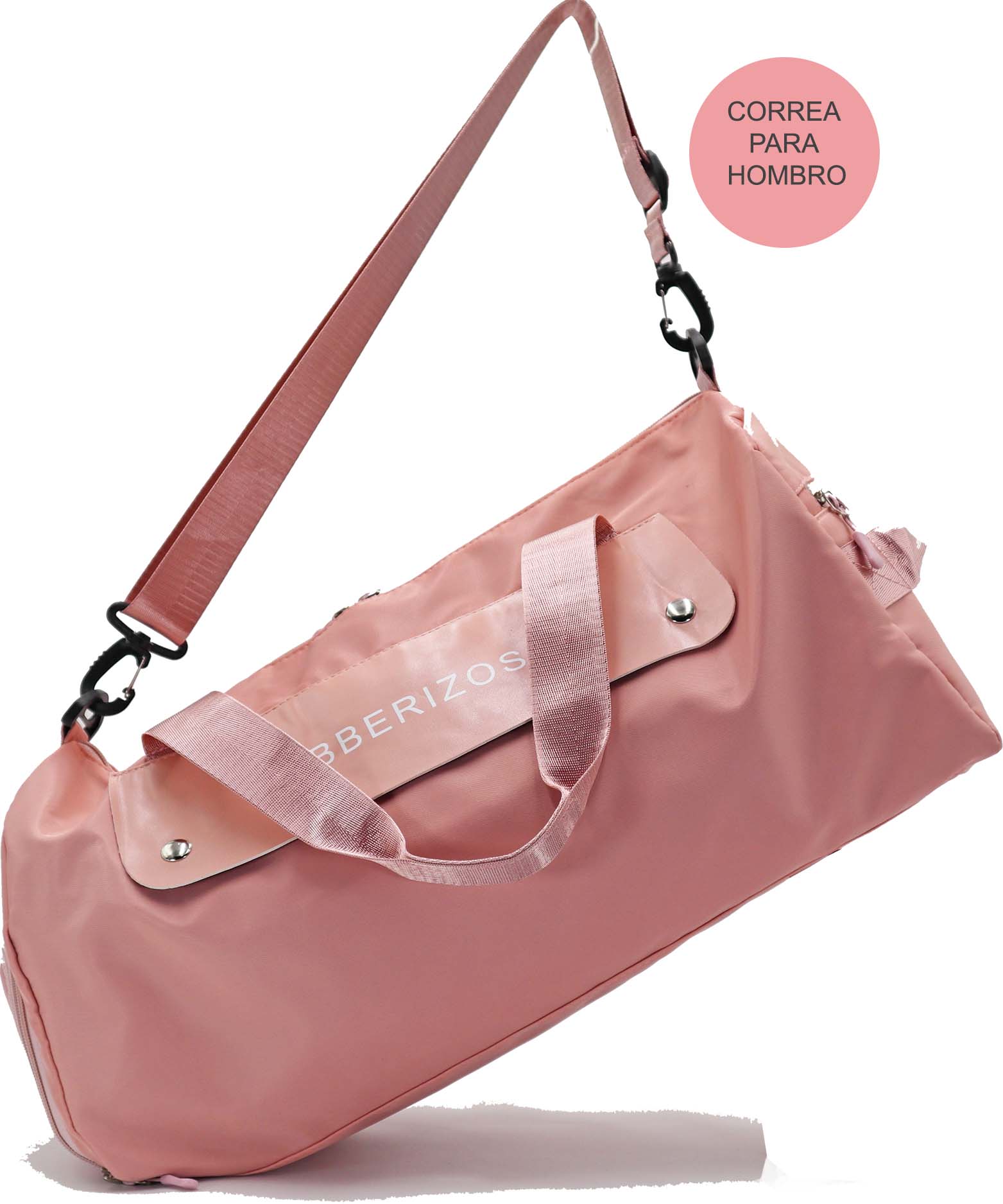 Bberizos| Bolso Deportivo con Compartimento para Tenis Maleta para Gimnasio con Bolso para Húmedo/Seco Petaca de Viajes con Correa de Hombro Equipaje de Mano para Avión con Bolsillo Zapatos Rosa