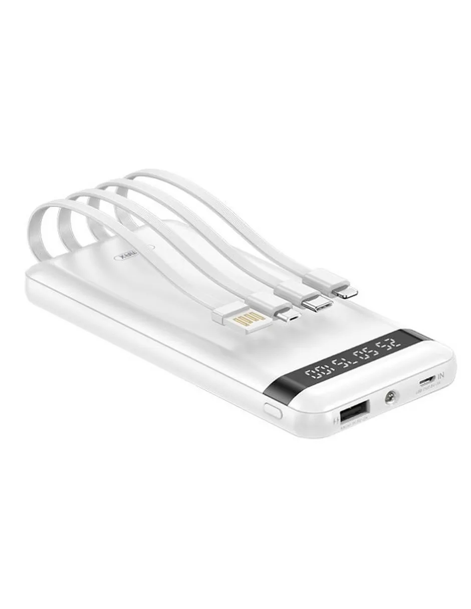 Remax Power Bank Batería Cargador Portátil Cable 10000mah RPP-222