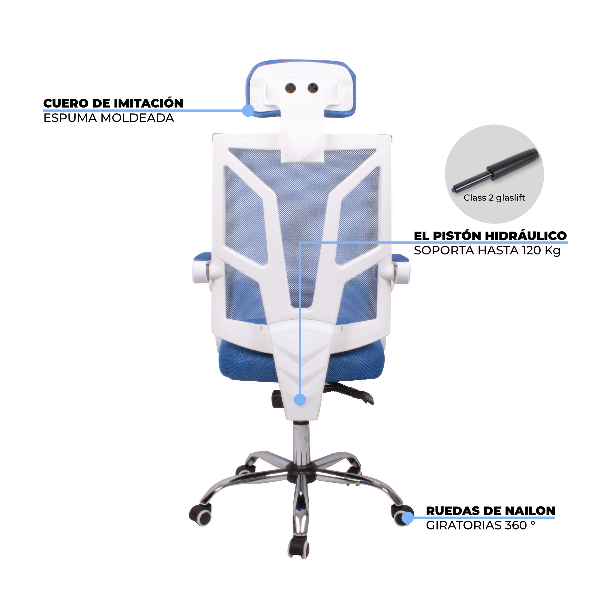 Silla Oficina Ergonómica Con Tapizado Mesh Reclinable