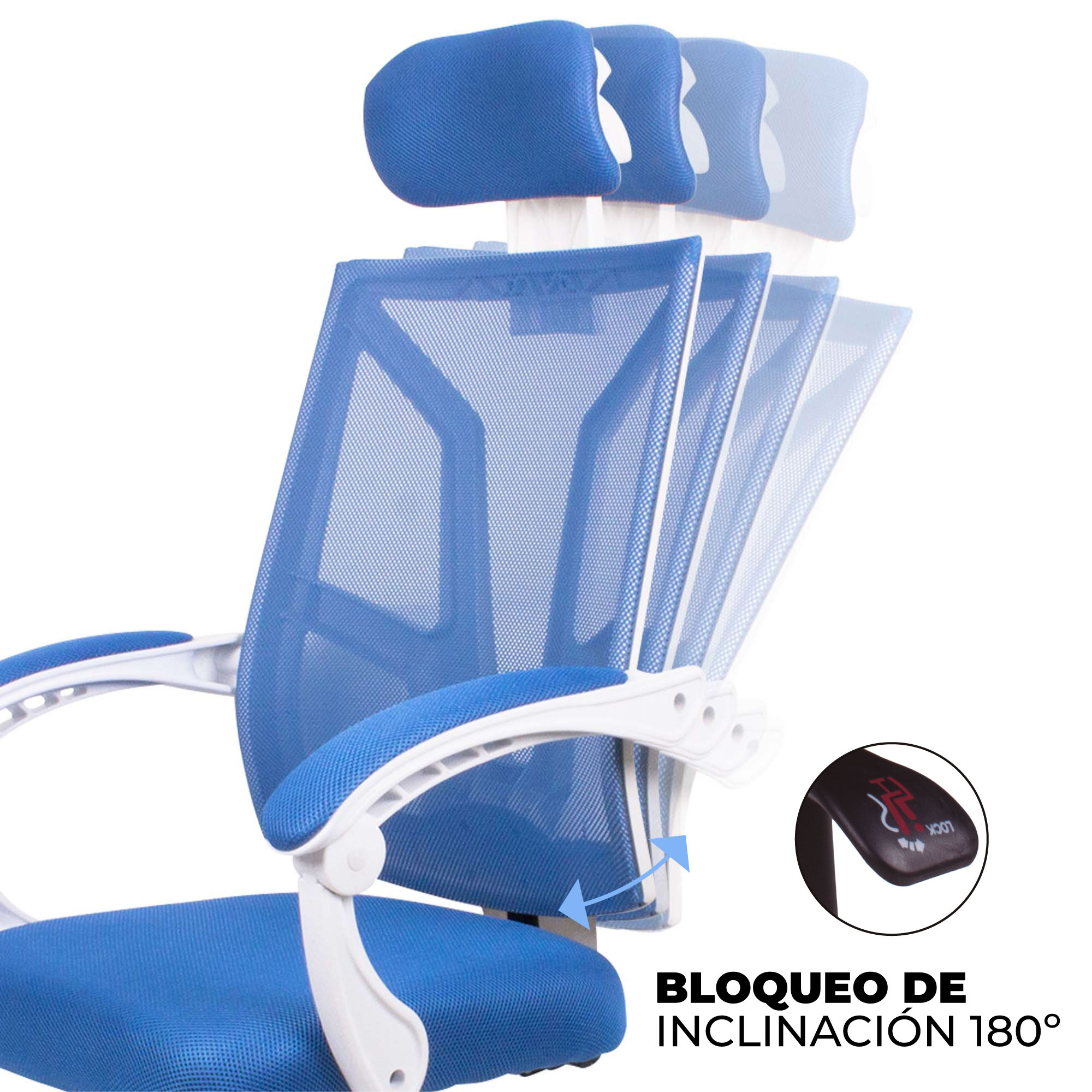 Silla Oficina Ergonómica Con Tapizado Mesh Reclinable