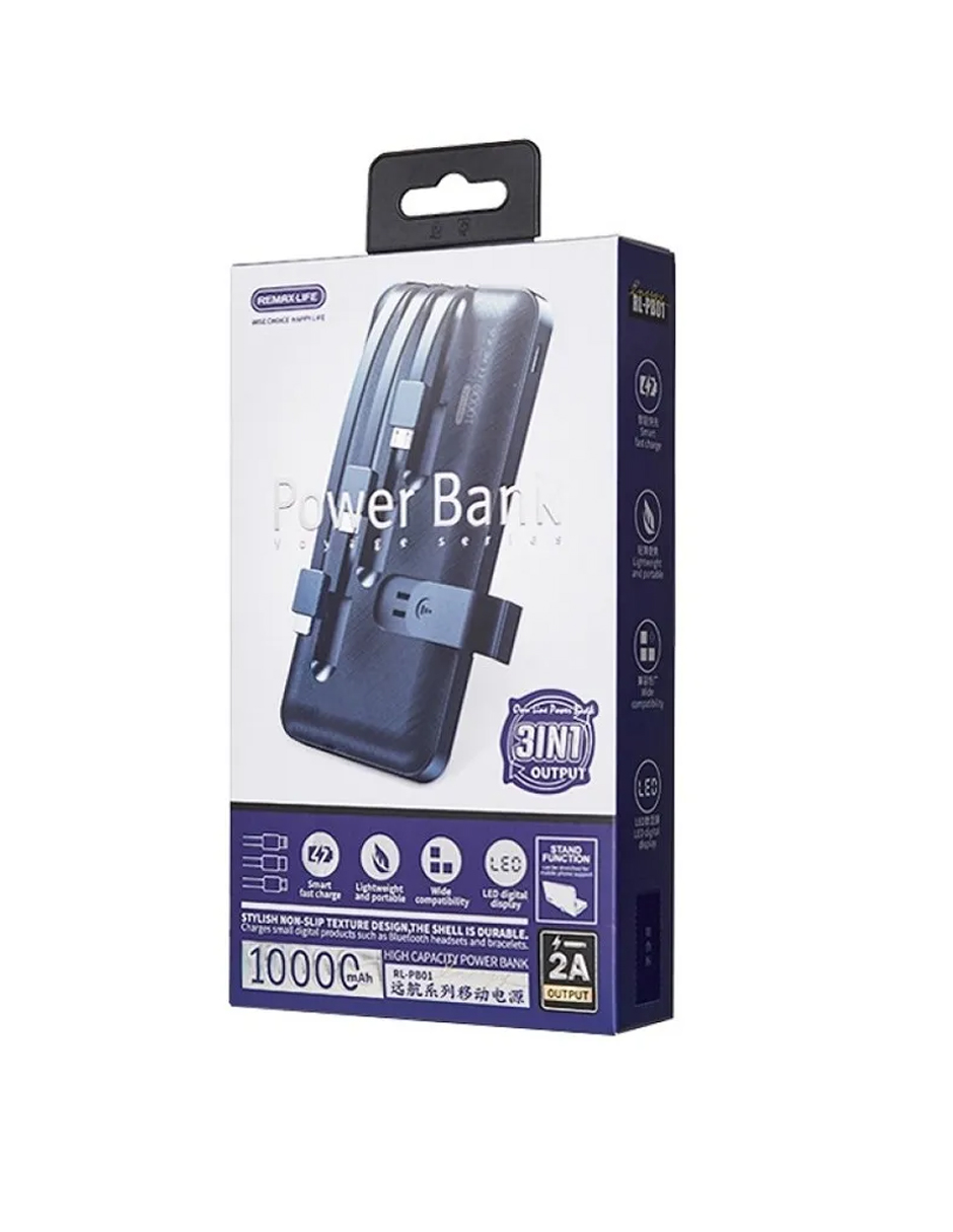 Power Bank Batería Portátil 3 en 1 Remax 10000 Mah RL-PB01