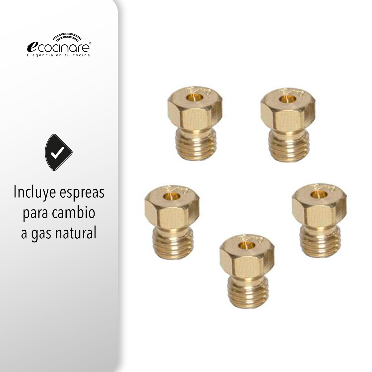 ESTUFA PARRILLA EMPOTRABLE DE 5 QUEMADORES DE CRISTAL TEMPLADO / ENCENDIDO ELECTRONICO / SOPORTES DE HIERRO FUNDIDO / COMPATIBLE CON GAS LP Y GAS NATURAL