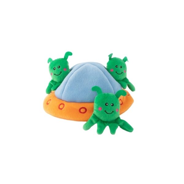 PELUCHE PARA PERRO CON SONIDO EN FORMA DE OVNI Y ALIENS!