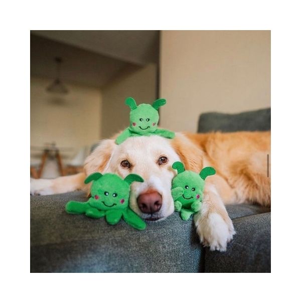 PELUCHE PARA PERRO CON SONIDO EN FORMA DE OVNI Y ALIENS!