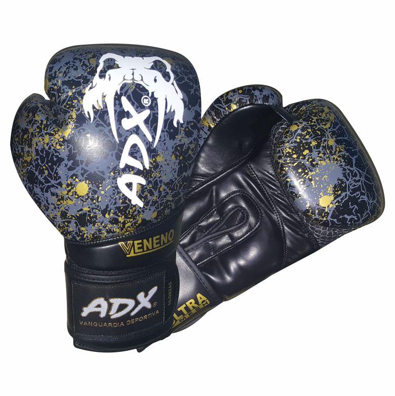 Guantes de Box ADX Mod Veneno Con Proteccion en Muñeca Relleno Inyectado PU + Complementos