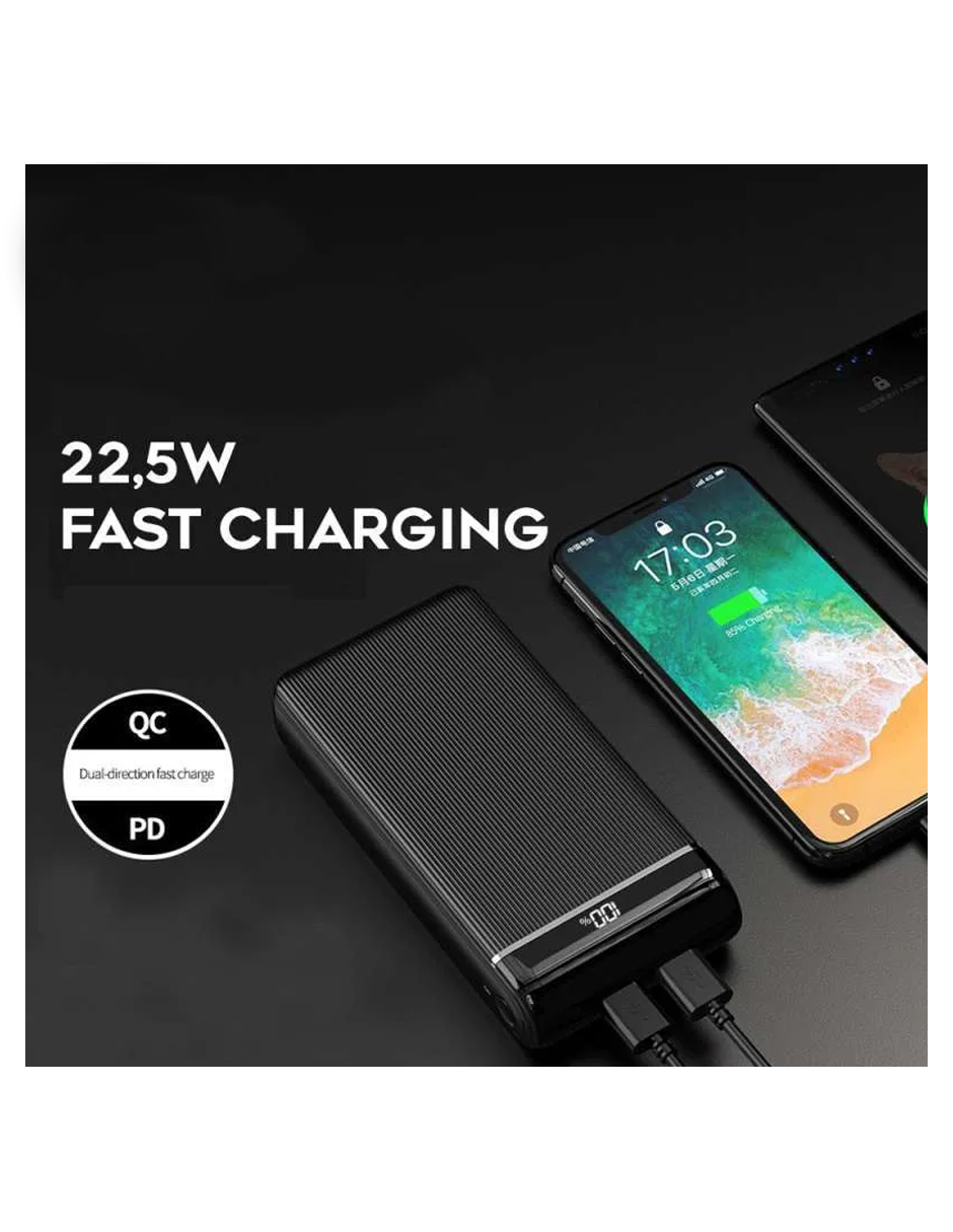 Remax Power Bank Batería Multicompatible Portátil 20000 RPP-206 Azul