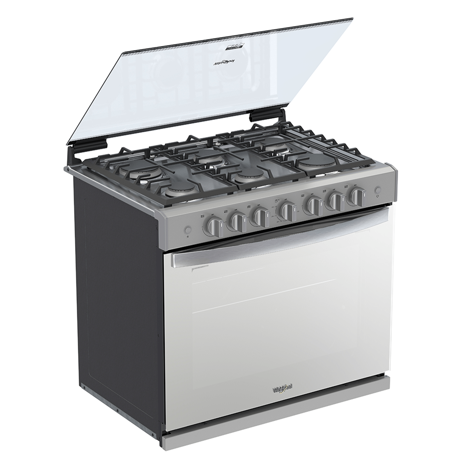 ESTUFA DE GAS EMPOTRABLE WHIRLPOOL WER3000D DE 76 CM (30 PULGADAS) EN ACERO INOXIDABLE Y ACABADO ESPEJO.