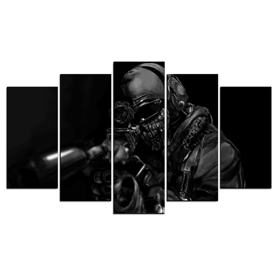 Cuadro Decorativo Gamer Call Of Duty Ghost 100x60cm 5pzs Cuadros MX