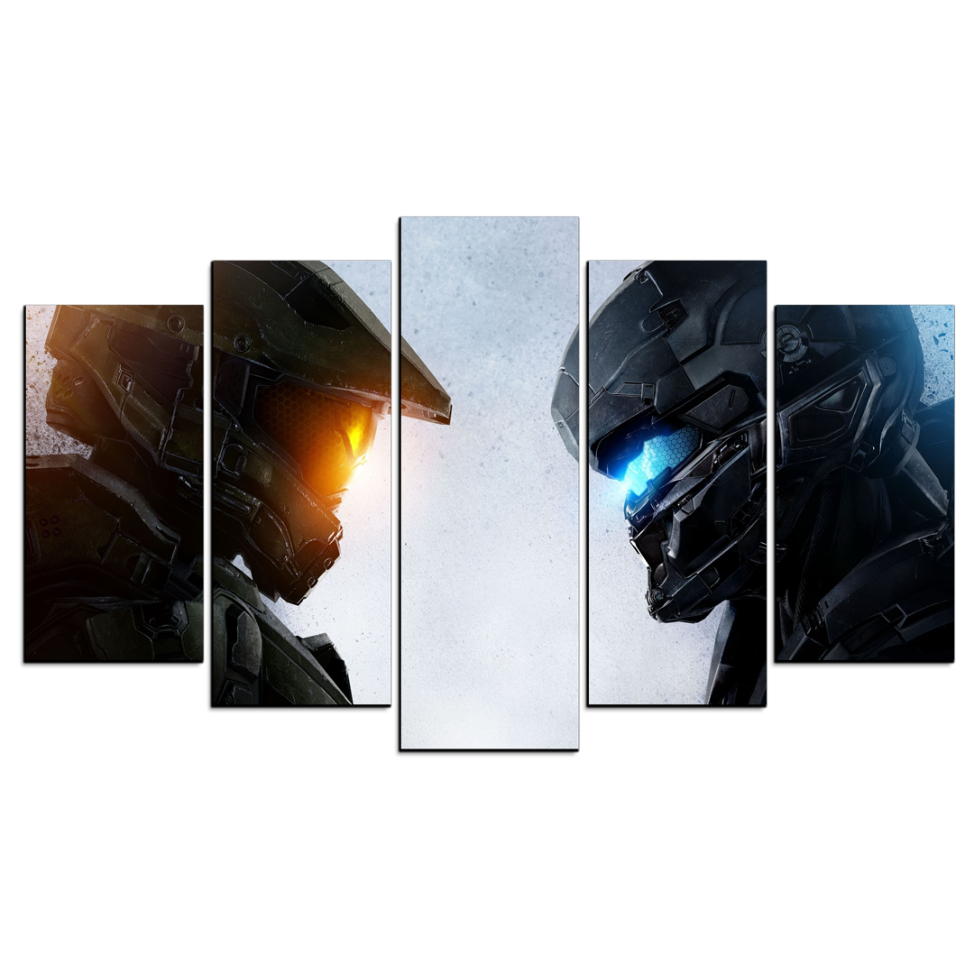 Cuadro Decorativo Gamer Halo: The Master Chief Perfiles 100x60cm 5pzs Cuadros MX