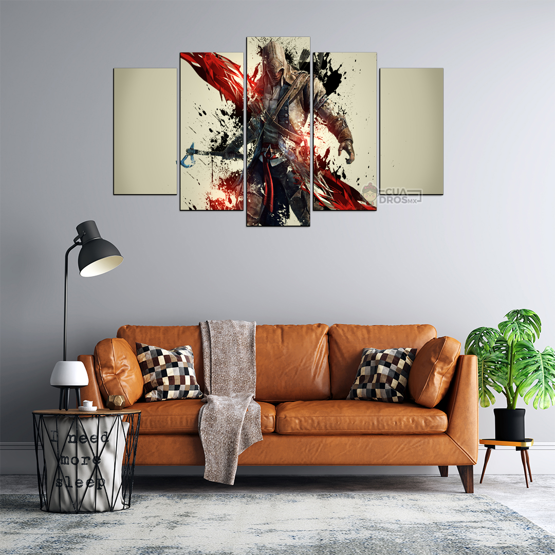 Cuadro Decorativo Gamer Assassin's Creed Unity 100x60cm 5pzs Cuadros MX