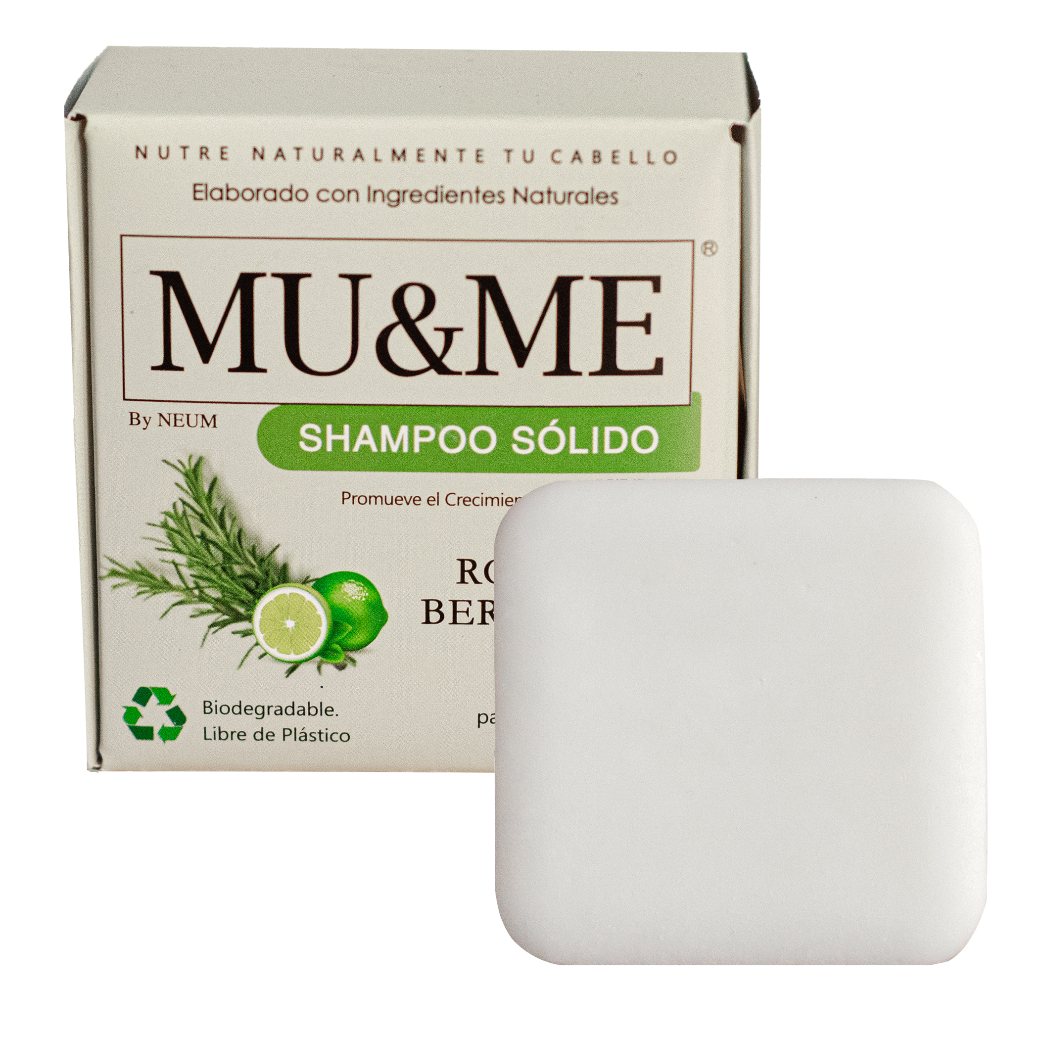 MUYME | Shampoo Sólido Romero & Bergamota 140 gr | Crecimiento y Control Caída | Con Acondicionador 2 en 1