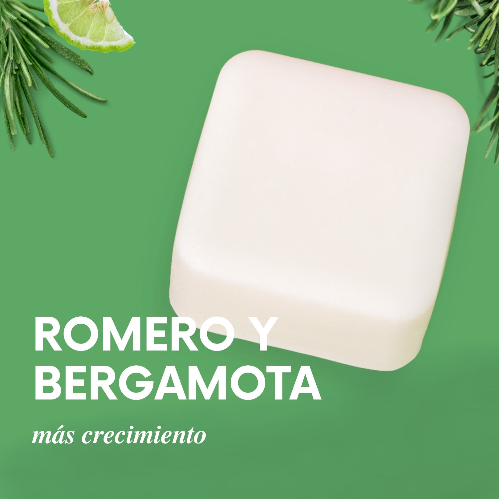 MUYME | Shampoo Sólido Romero & Bergamota 140 gr | Crecimiento y Control Caída | Con Acondicionador 2 en 1