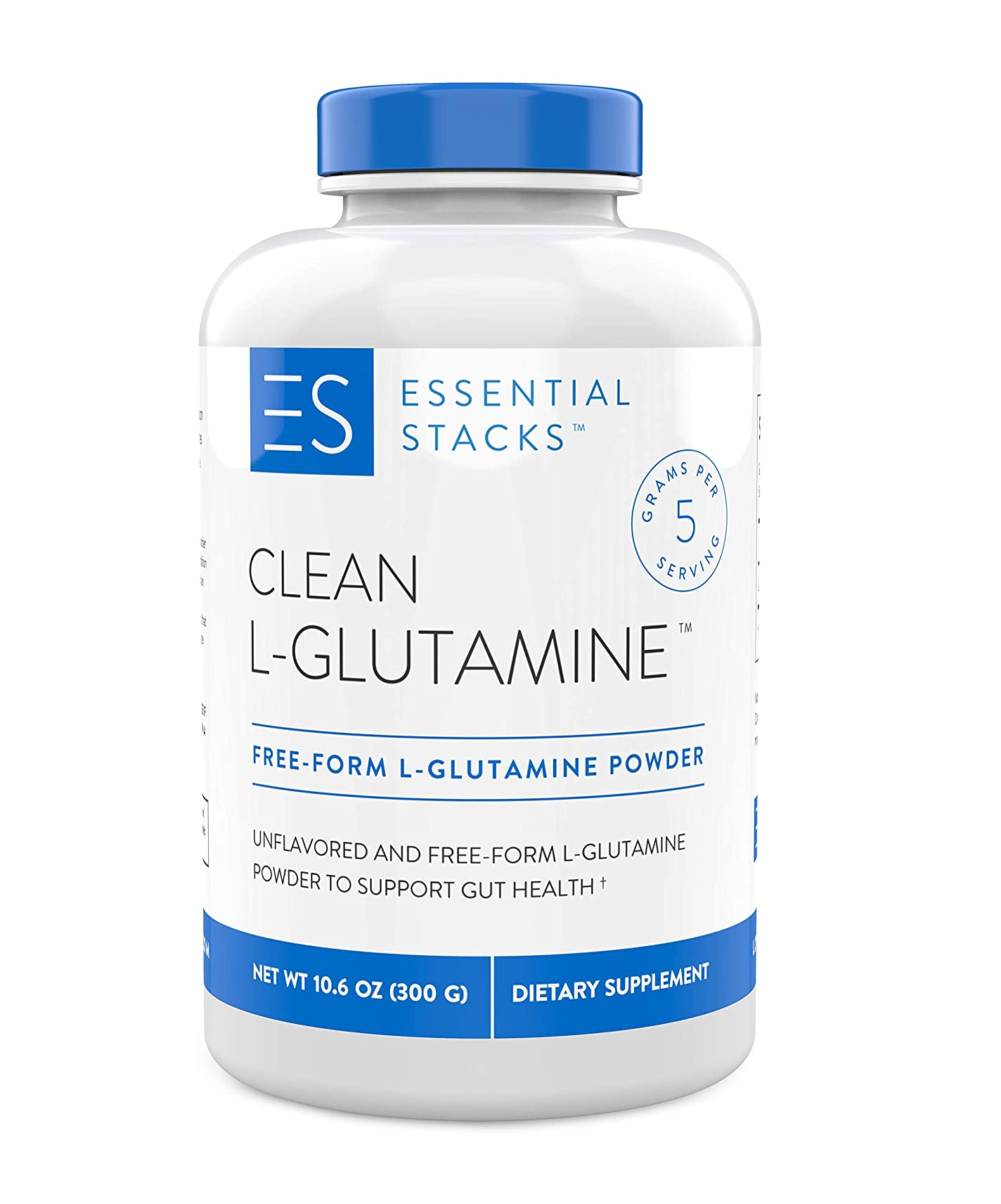 Essential Stacks Clean L-Glutamina con aminoácidos 300 g 60 servicios