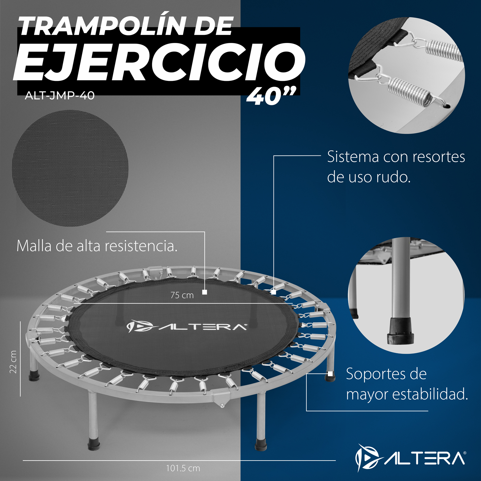 Mini Trampolin Plegable Ejercicio Gimnasio Fitness Aerobico