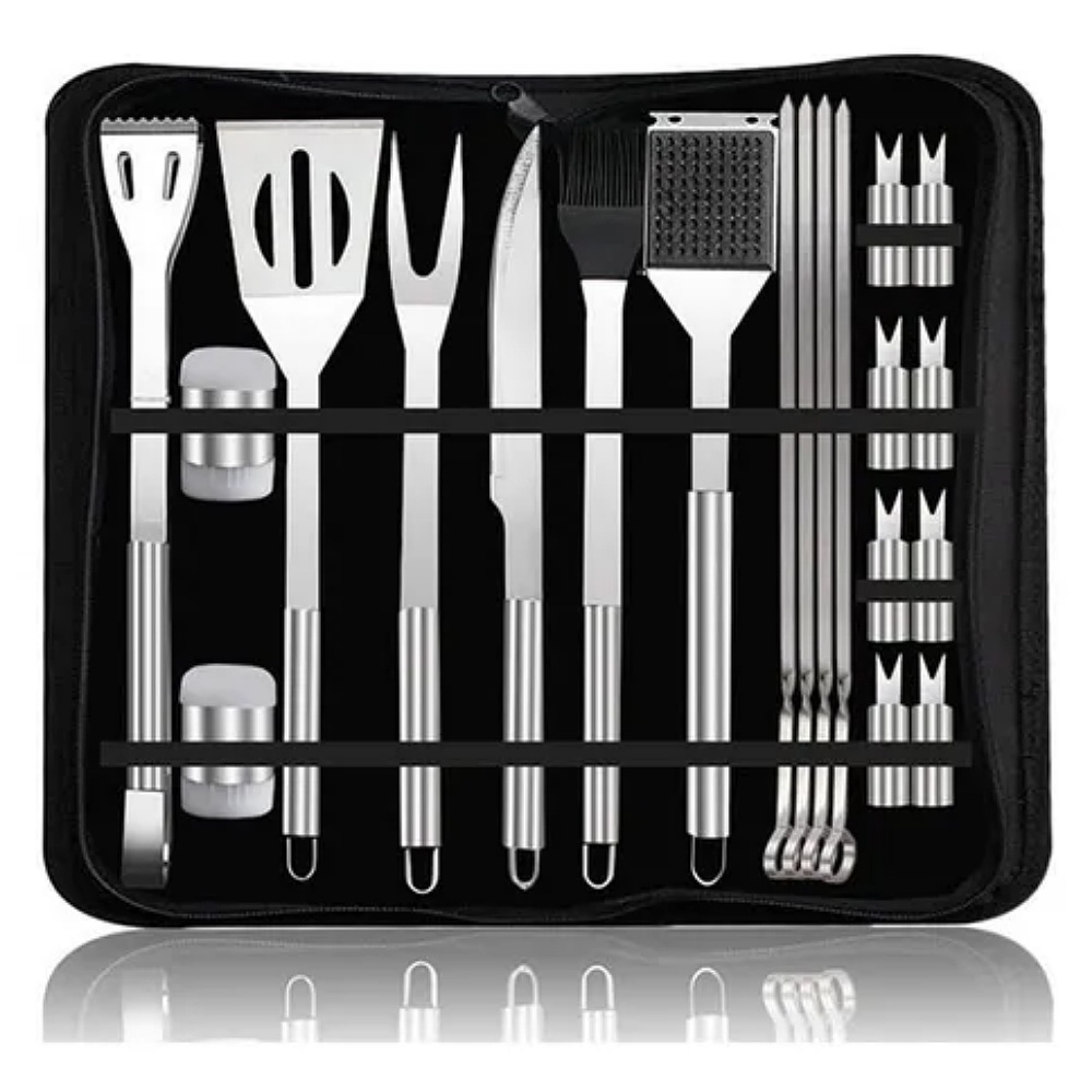 Juego De Utensilios De Acero Inox Para La Parrilla 20 Uds
