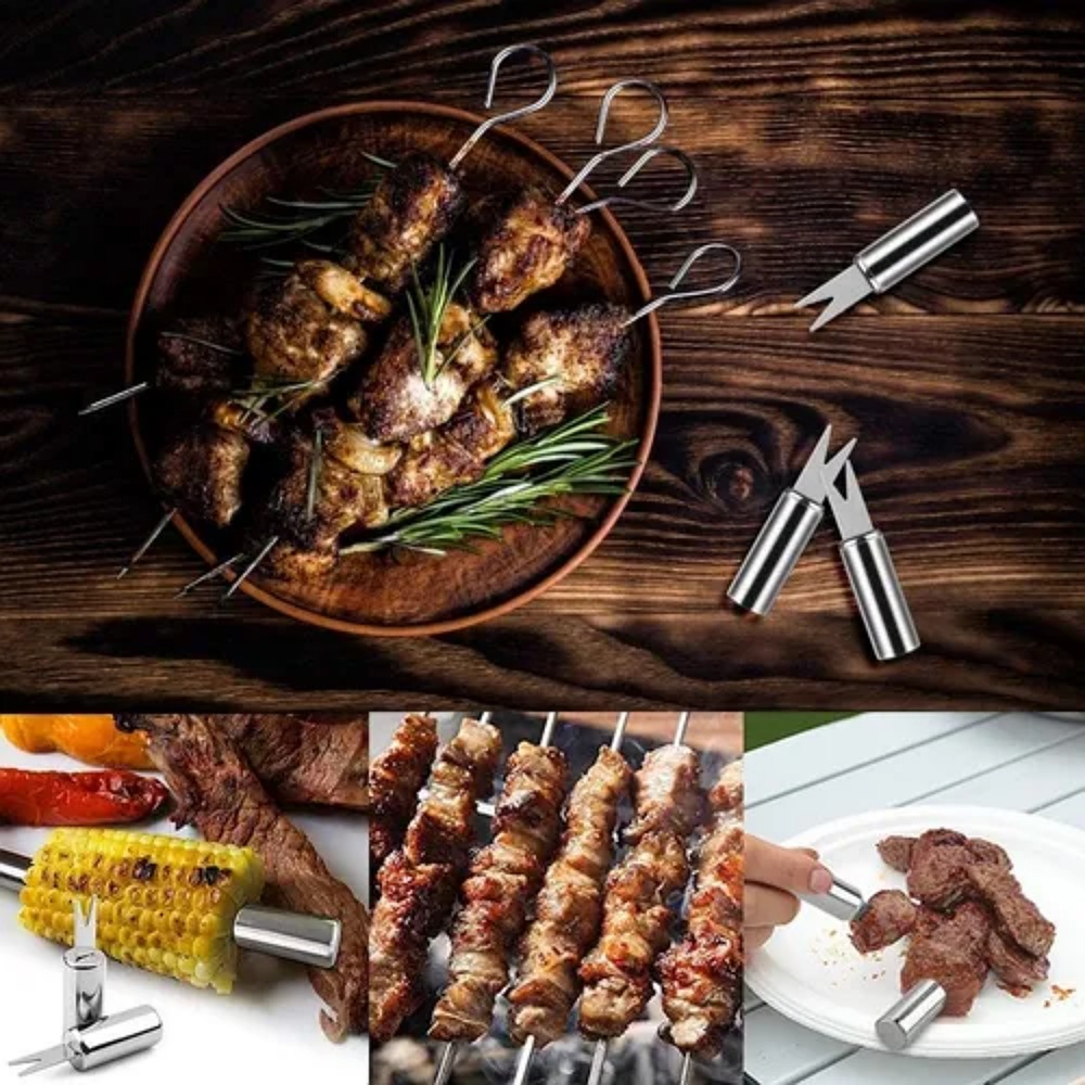 Juego De Utensilios De Acero Inox Para La Parrilla 20 Uds