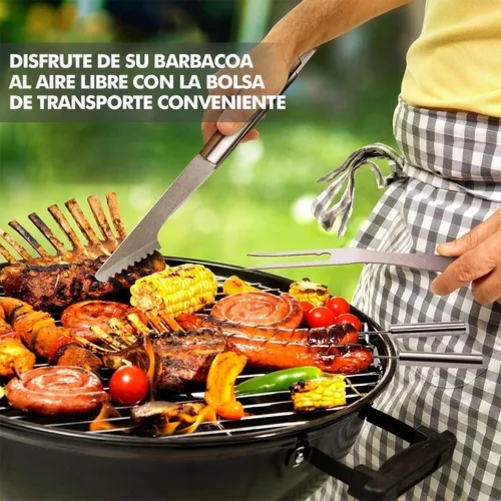 Juego De Utensilios De Acero Inox Para La Parrilla 20 Uds