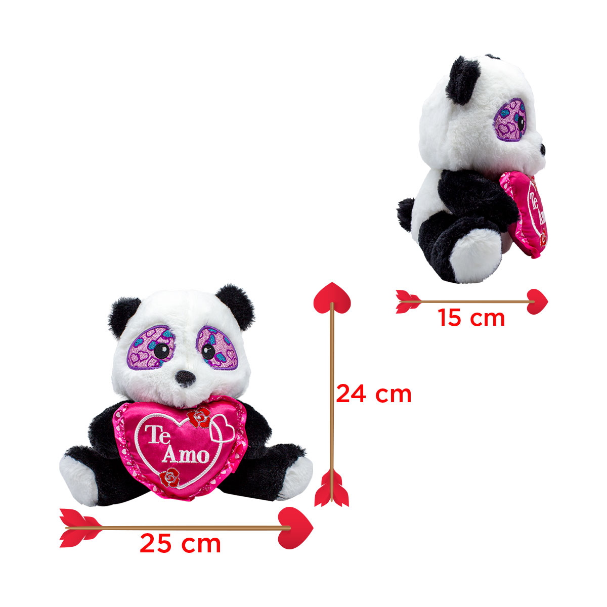 Panda De San Valentin Oso De Peluche Panda Amor Corazón 3 Pz